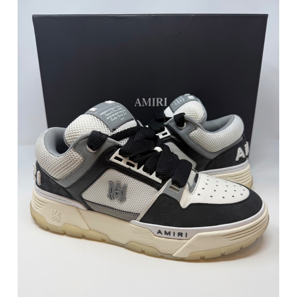 Amiri MA 1 Debossed Monogram Sneaker White Black Size 12 US 45 EU